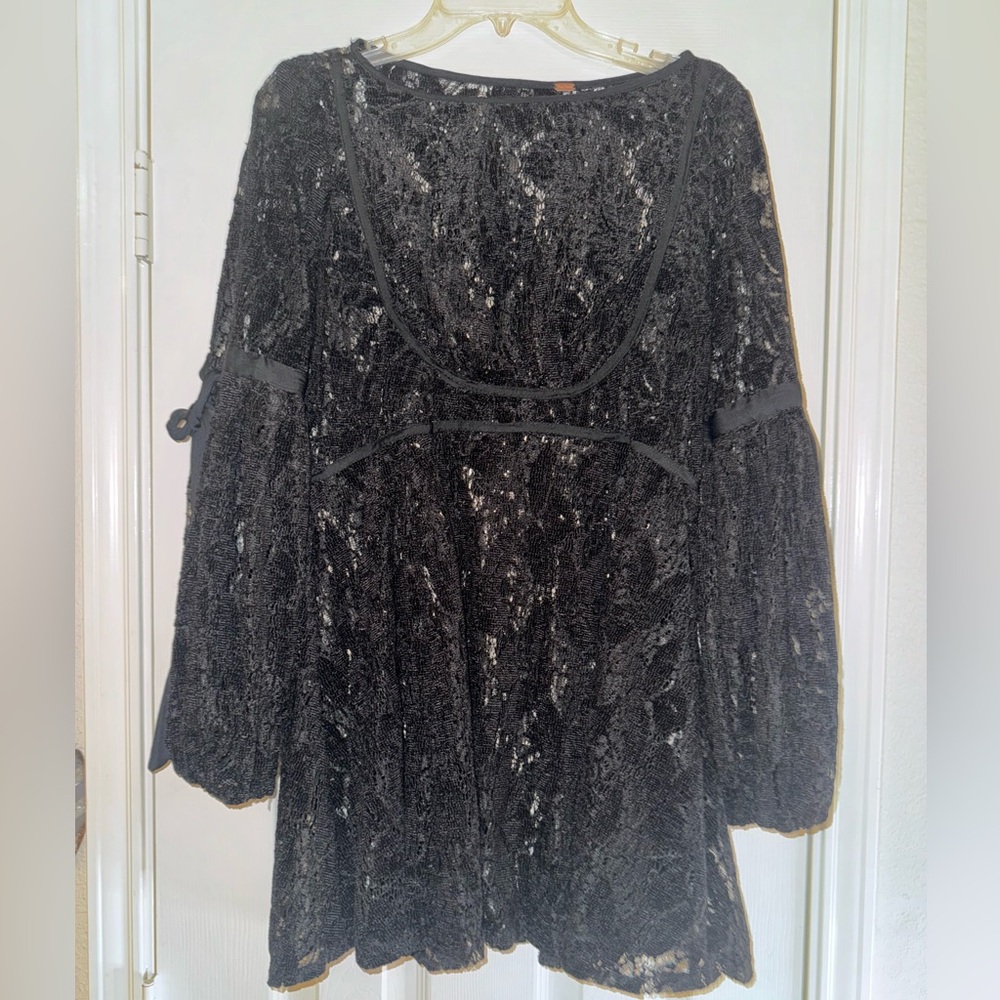 Free People Chic Black Lace Dress